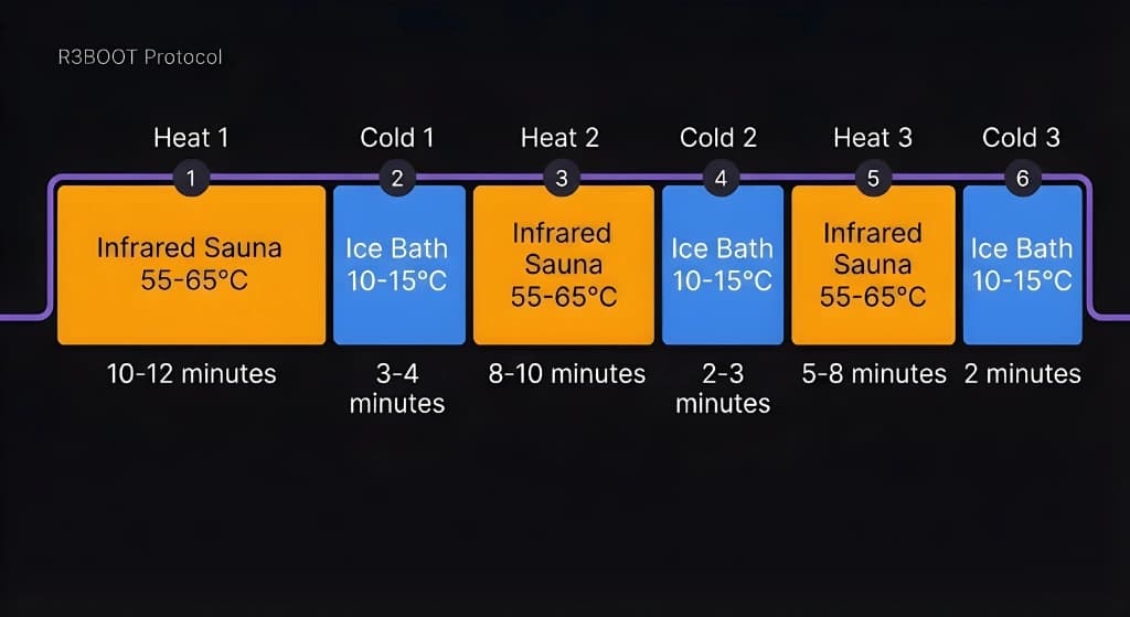R3BOOT contrast therapy protocol — ice bath and infrared sauna Mumbai